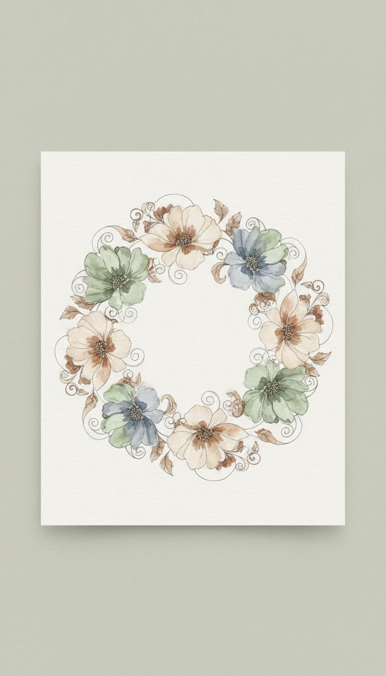 Watercolor Floral Coloring Page